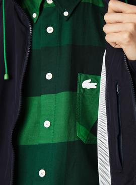 Chaqueta Lacoste Ligera Color Block Marino Hombre