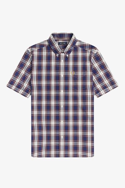 Camisa Fred Perry Estampado Cuadros Azul Para Hombre