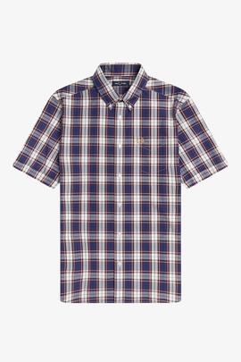 Camisa Fred Perry Estampado Cuadros Azul Para Hombre