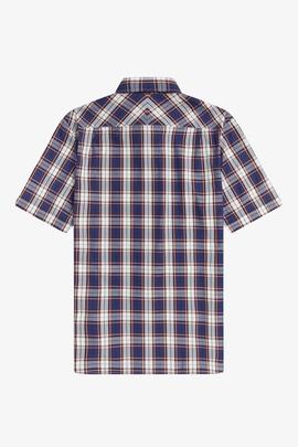 Camisa Fred Perry Estampado Cuadros Azul Para Hombre