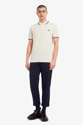 Polo Fred Perry Icónico Blanco Para Hombre