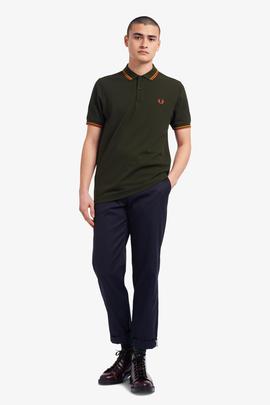 Polo Fred Perry Icónico Verde Oscuro Para Hombre