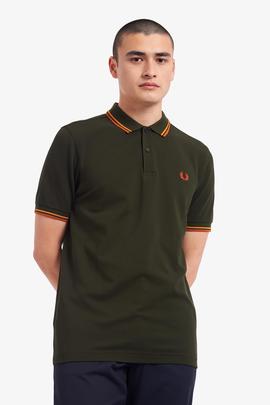 Polo Fred Perry Icónico Verde Oscuro Para Hombre