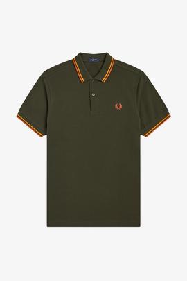 Polo Fred Perry Icónico Verde Oscuro Para Hombre