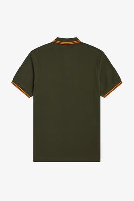 Polo Fred Perry Icónico Verde Oscuro Para Hombre