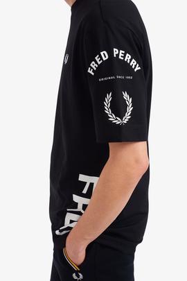 Camiseta Fred Perry Extragrande Negra Para Hombre
