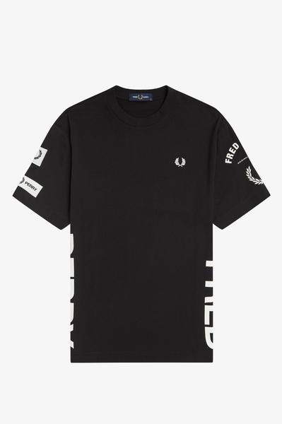 Camiseta negra fred perry hotsell