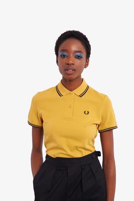 Polo Fred Perry Icónico Amarillo Para Mujer