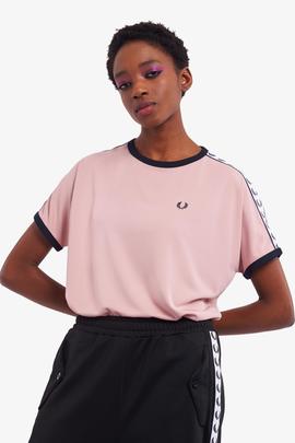 Camiseta Fred Perry Ringer Rosa Para Mujer