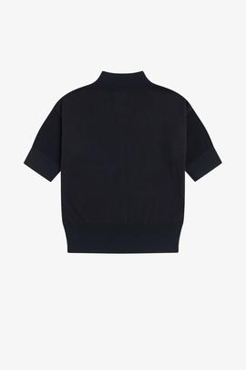 Jersey Fred Perry Geométrico Azul Para Mujer