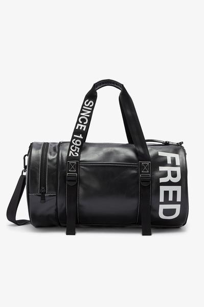Bolsa de Mano Fred Perry Tipo Barril Negro Para Hombre y Mujer