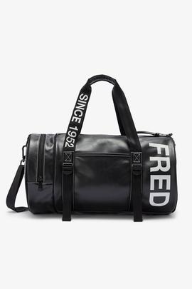 Bolsa de Mano Fred Perry Tipo Barril Negro Para Hombre y Mujer
