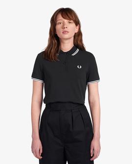 Polo Fred Perry Icónico Negro Para Mujer