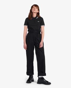 Polo Fred Perry Icónico Negro Para Mujer