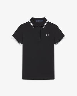 Polo Fred Perry Icónico Negro Para Mujer