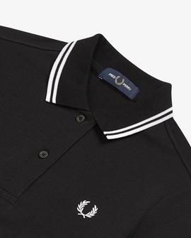 Polo Fred Perry Icónico Negro Para Mujer