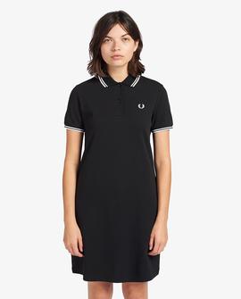 Vestido Fred Perry Piqué Negro Para Mujer