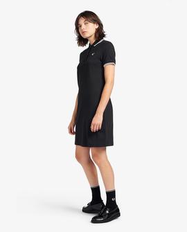 Vestido Fred Perry Piqué Negro Para Mujer