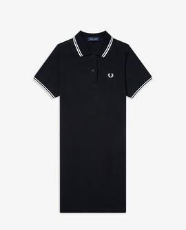 Vestido Fred Perry Piqué Negro Para Mujer