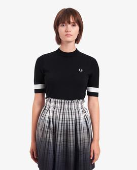 Jersey Fred Perry De Punto Negro Para Mujer