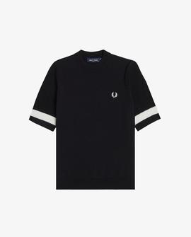 Jersey Fred Perry De Punto Negro Para Mujer