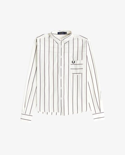 Camisa Fred Perry Listas Blanca Para Mujer