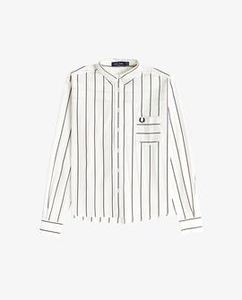 Camisa Fred Perry Listas Blanca Para Mujer