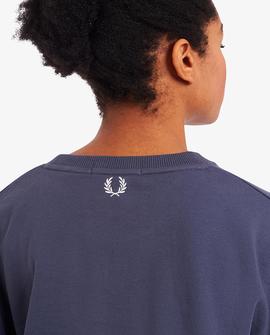 Sudadera Fred Perry Básica Azul Para Mujer