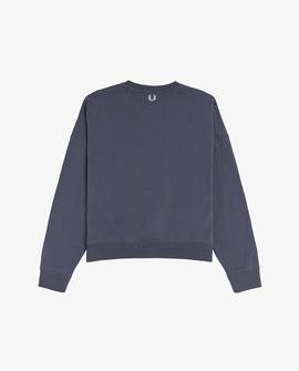 Sudadera Fred Perry Básica Azul Para Mujer