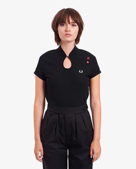 Polo Fred Perry Mao Negro Para Mujer