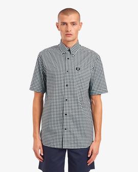 Camisa Fred Perry Vichy Azul Para Hombre