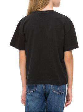 Camiseta Calvin Klein Chest Negro Para Niña