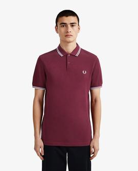 Polo Fred Perry Icónico Granate Para Hombre