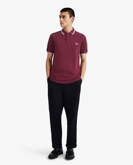 Polo Fred Perry Icónico Granate Para Hombre