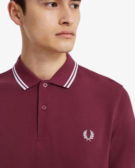 Polo Fred Perry Icónico Granate Para Hombre