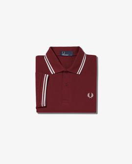 Polo Fred Perry Icónico Granate Para Hombre