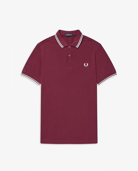 Polo Fred Perry Icónico Granate Para Hombre