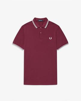 Polo Fred Perry Icónico Granate Para Hombre