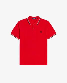 Polo Fred Perry Icónico Rojo y Marino Para Hombre