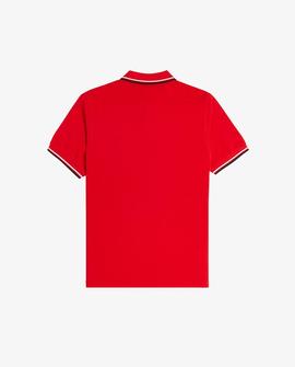 Polo Fred Perry Icónico Rojo y Marino Para Hombre