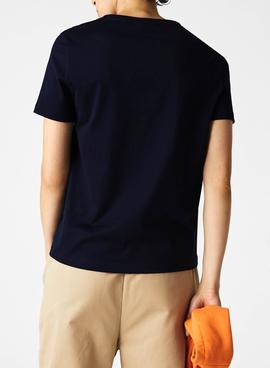 Camiseta Lacoste Loose Fit TF8392 Marino Mujer