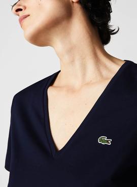 Camiseta Lacoste Loose Fit TF8392 Marino Mujer