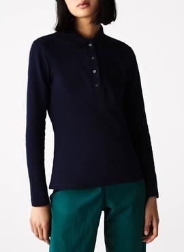 Polo Lacoste Slim Fit Long Marino Para Mujer