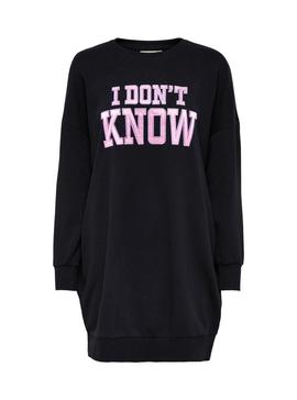 Sudadera Only Dora Life Know Negro Para Mujer