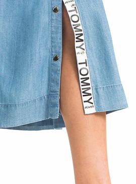 Falda Tommy Jeans Detail Azul Mujer