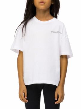 Camiseta Calvin Klein Chest Blanco Para Niña