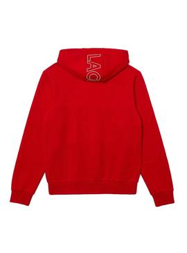 Sudadera Lacoste Capucha Felpa Block Rojo Hombre