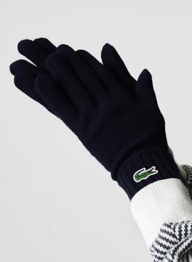 Guantes Lacoste Cocodrilo Bordado Marino Hombre