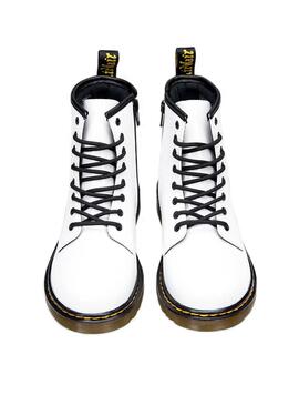 Botas Dr. Martens 1460 Charol Blanco Para Niños