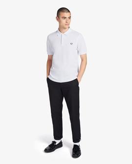 Polo Fred Perry Básico Liso Blanco Para Hombre